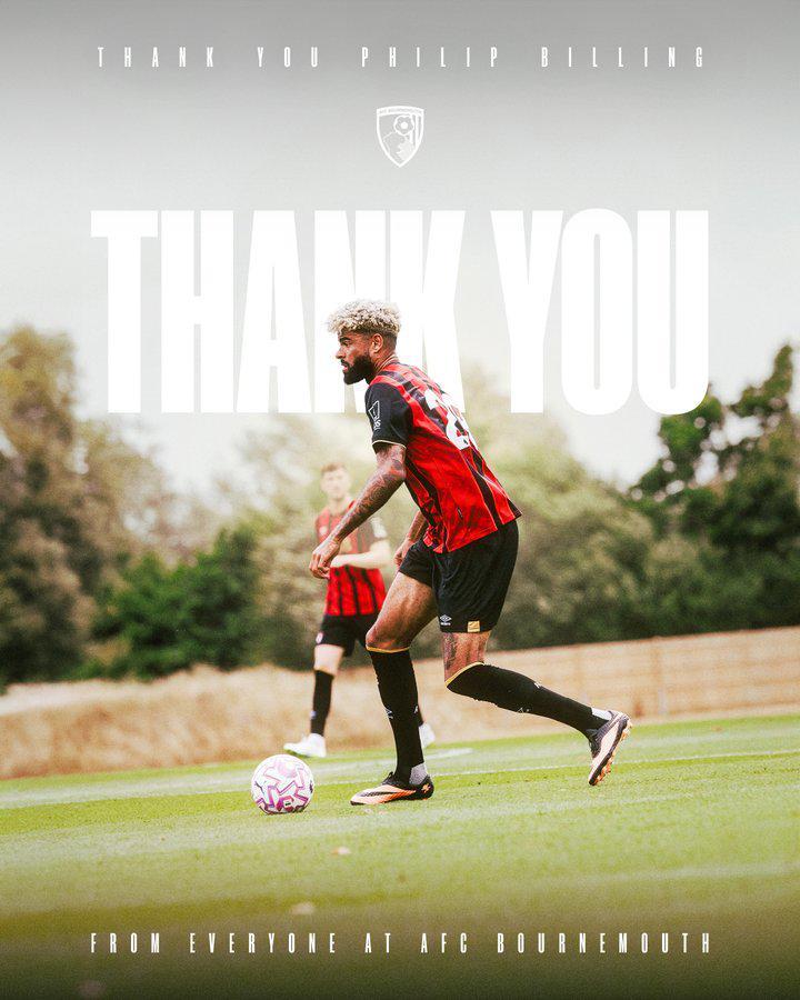 官方：伯恩茅斯中场菲利普·比林转会丹麦球队中日德兰